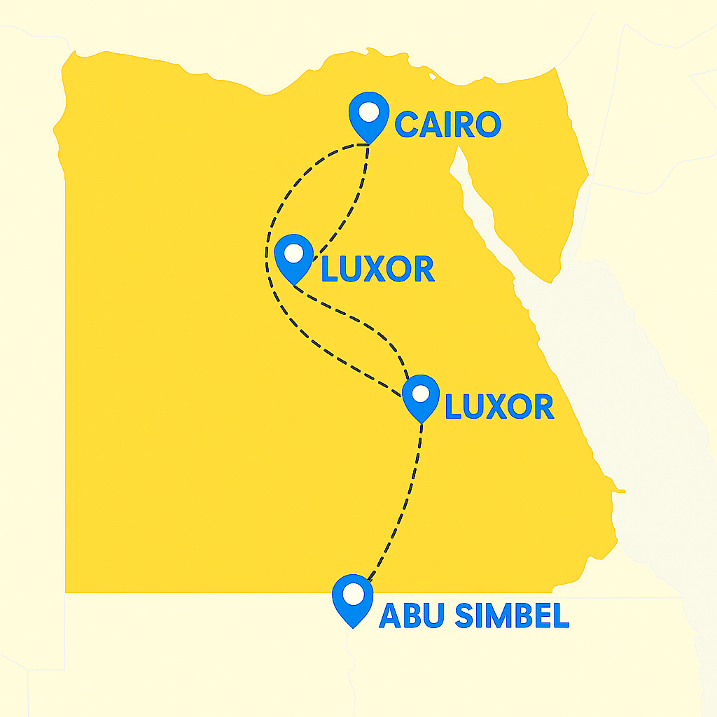 Egypt itinerary map